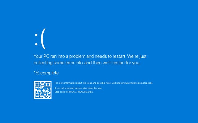 Fake Blue Screen of Death preview