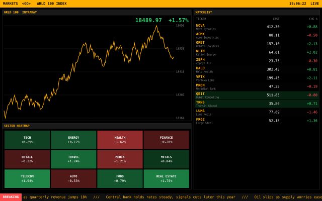 Fake Stock Market Screen preview